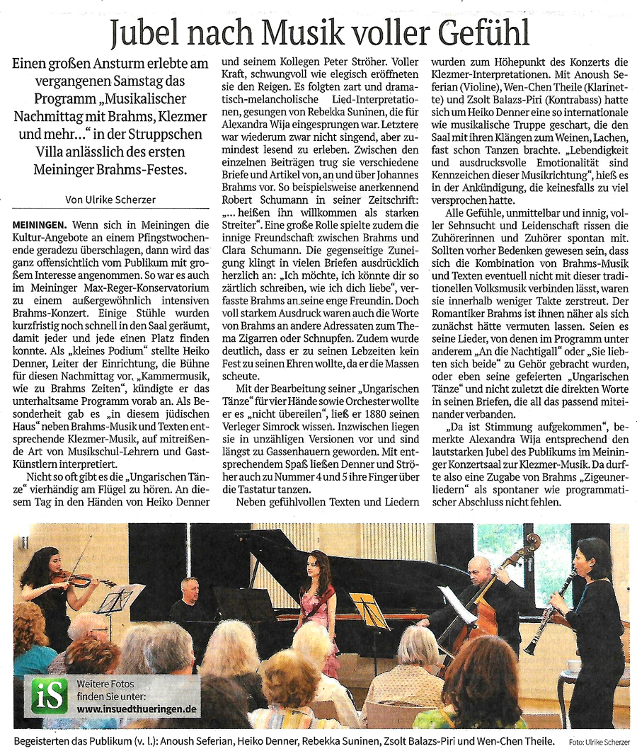 Konzert: Brahms meets Klezmer